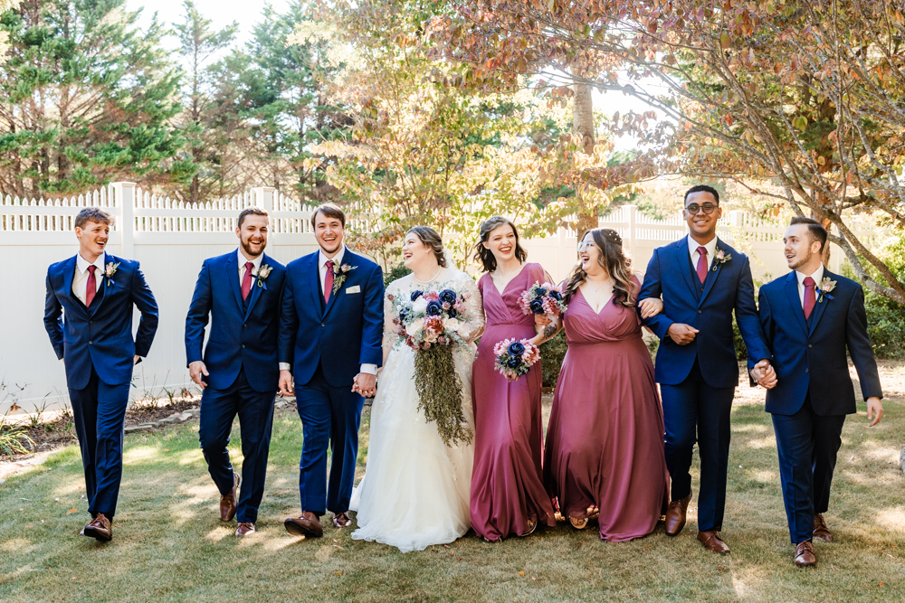 Full wedding party portrait with Hunstville wedding photographer at Annabella at Cedar Glen.