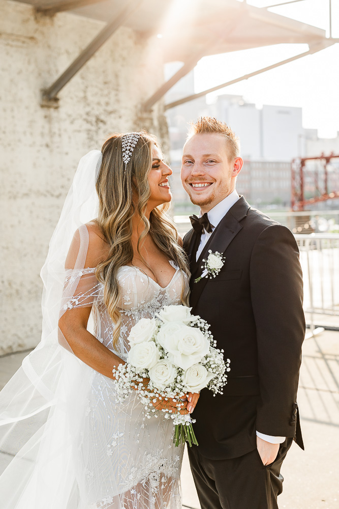 The Bridge Building bride and groom portraits