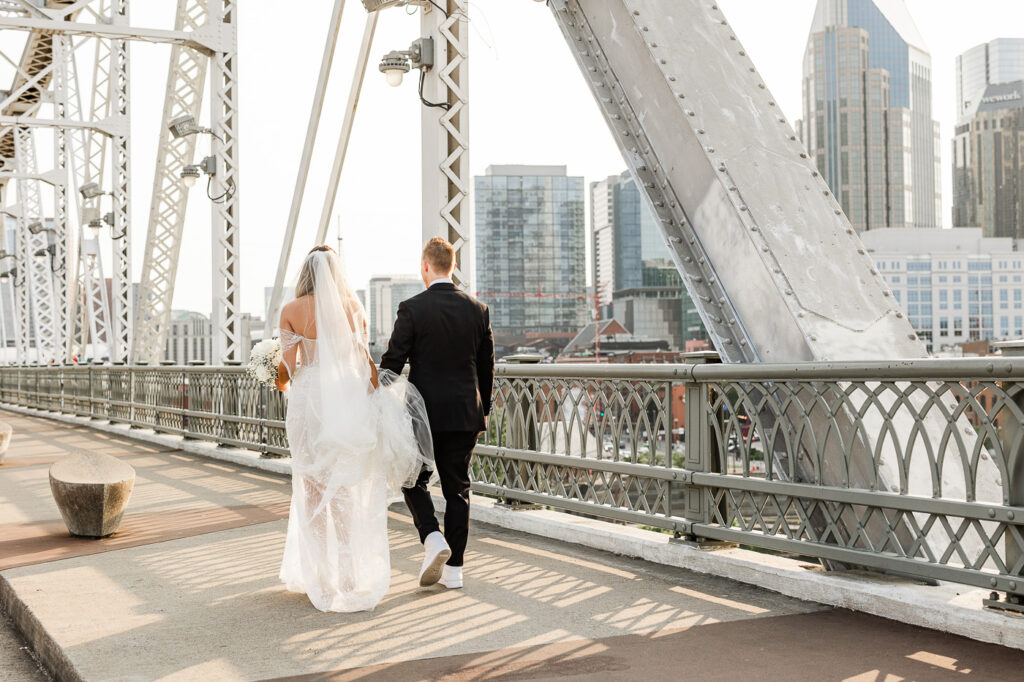 The Bridge Building bride and groom portraits