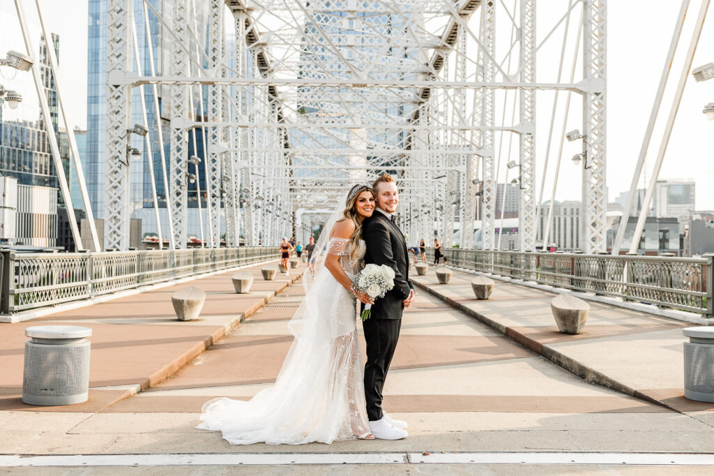 The Bridge Building bride and groom portraits