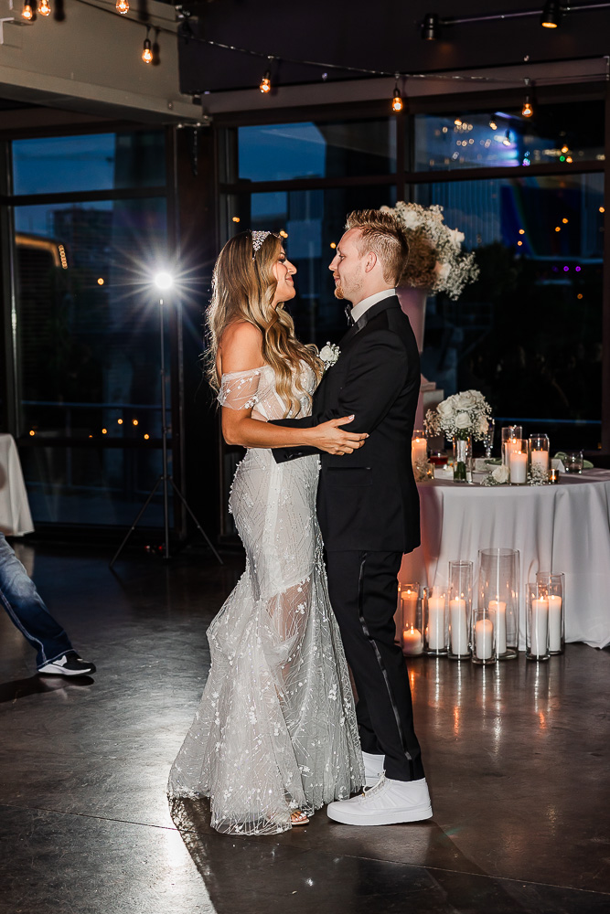 The Bridge Building bride and groom first dance