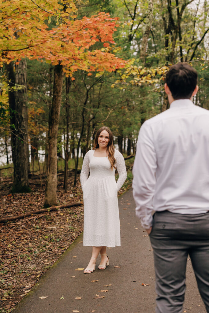 Fall engagement photos at Long Hunter State Park