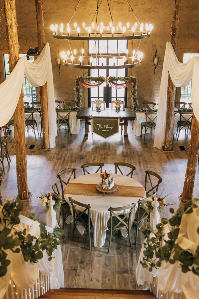 Reception space at Rustic Elegance Event Center in Woodbury, TN