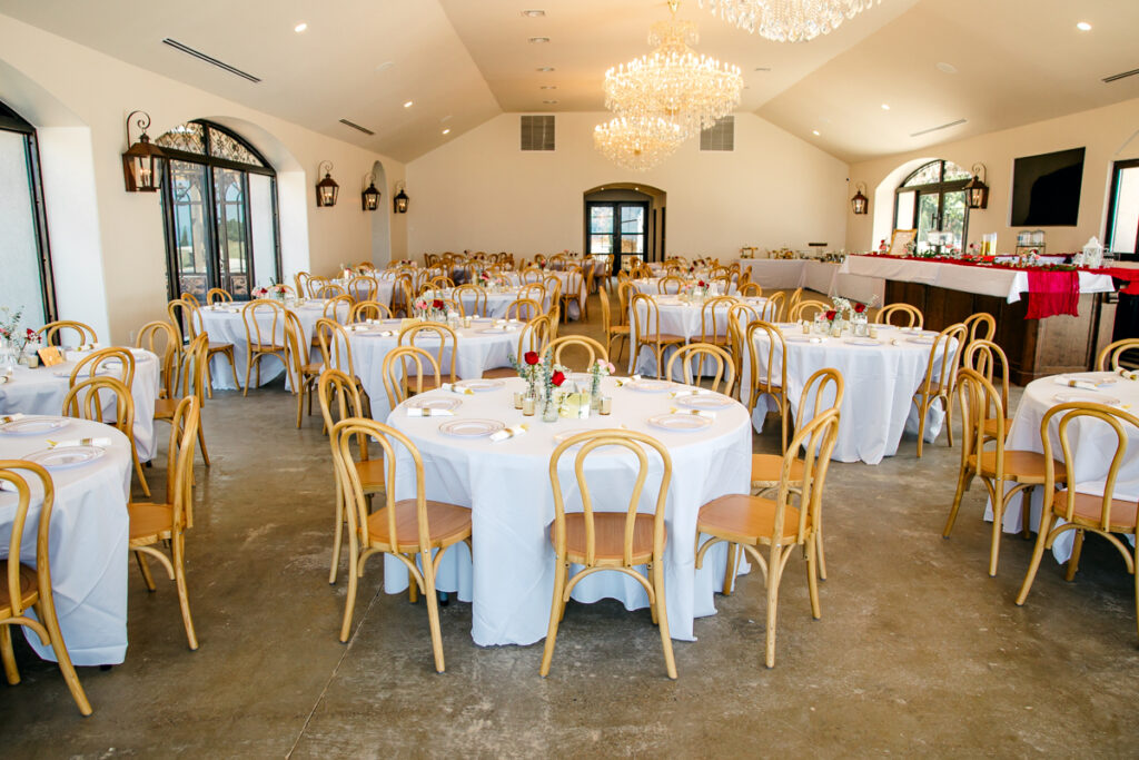 Reception space in the Grand Hall at Stone Haven in Section, AL