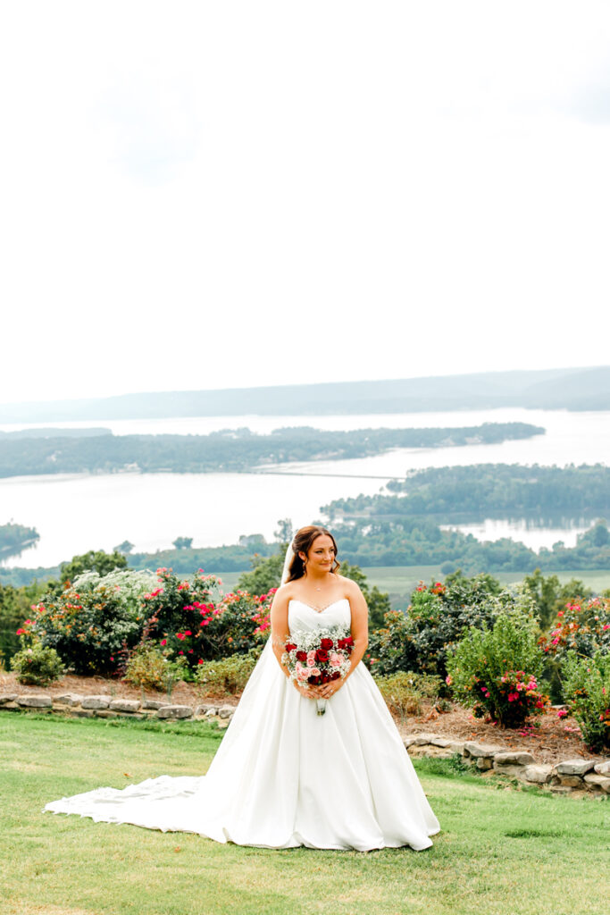 Elegant bridal portraits at Stone Haven wedding in Section, AL