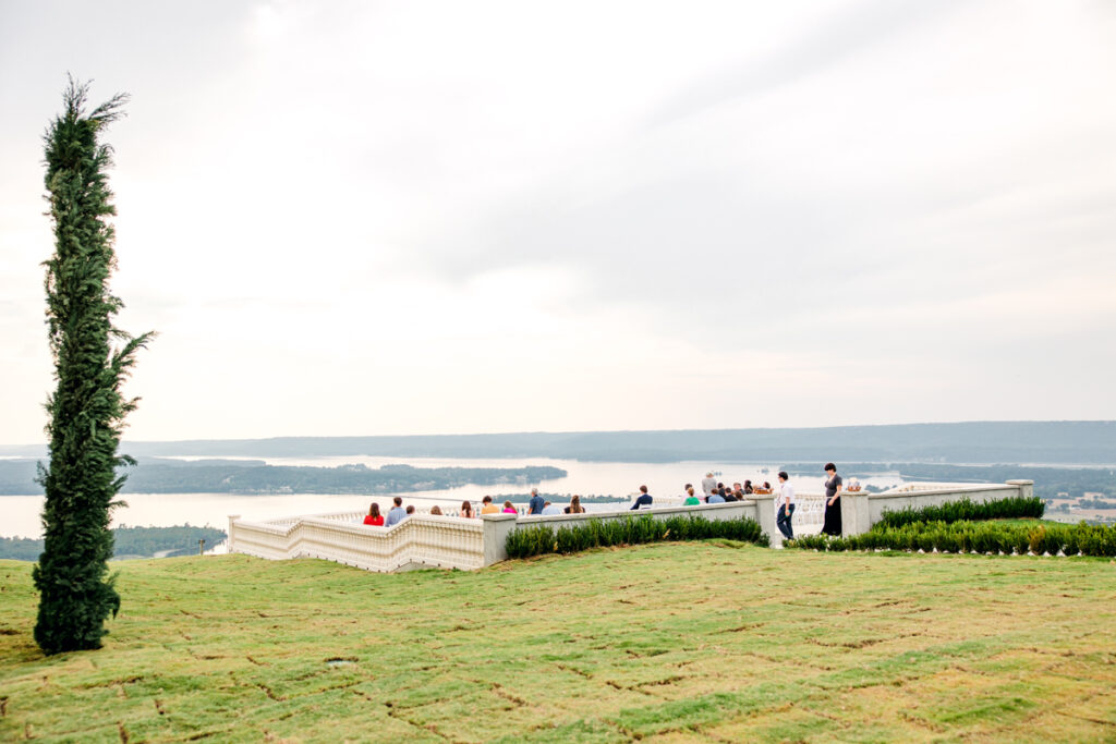Distant view of the ceremony space at Stone Haven wedding venue.