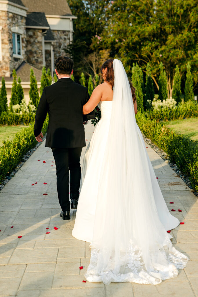 Bride and groom leaving the ceremony space.