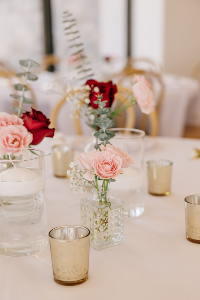 Elegant reception table setup at Stone Haven in Section, AL