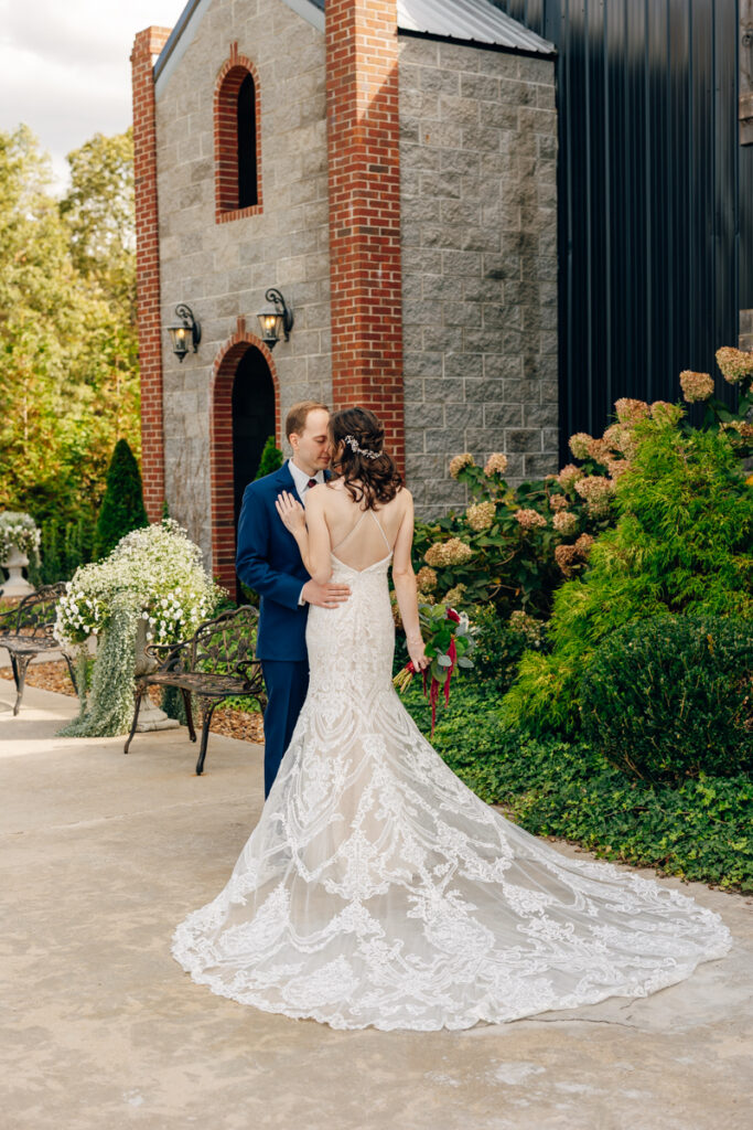 Bride and groom portraits during a Tayvin Gardens wedding in Smiths Grove, Kentucky