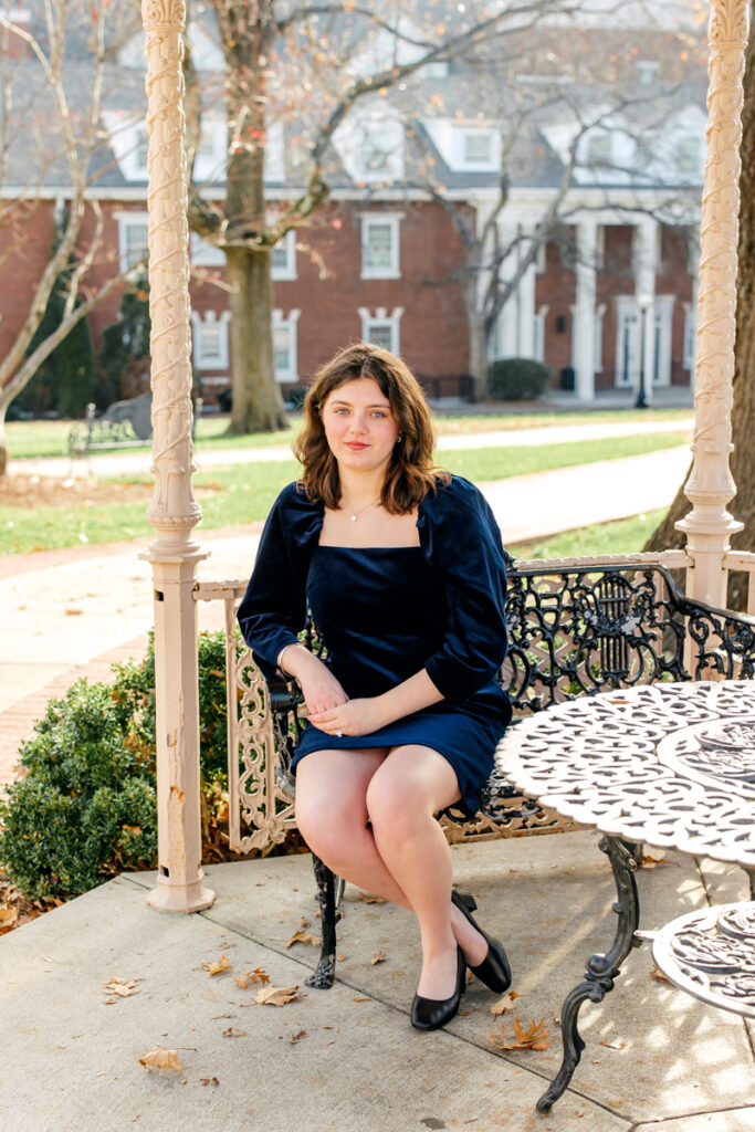 Nashville senior sitting on bench