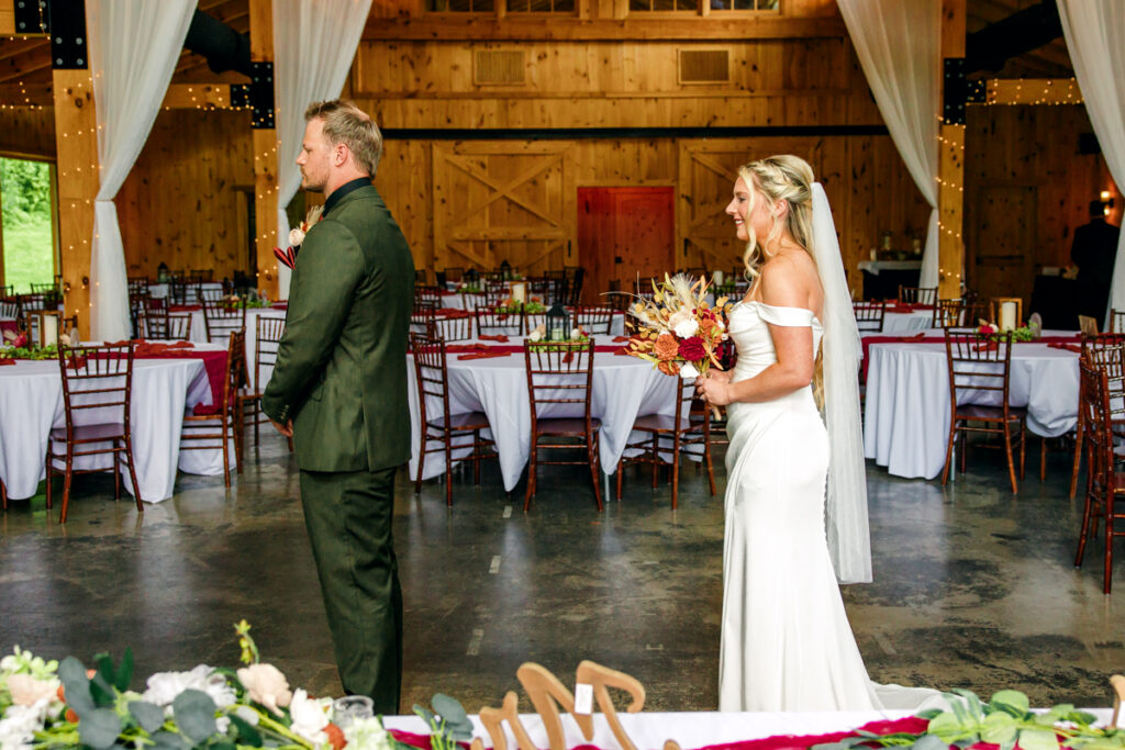 Bride and groom right before their first look
