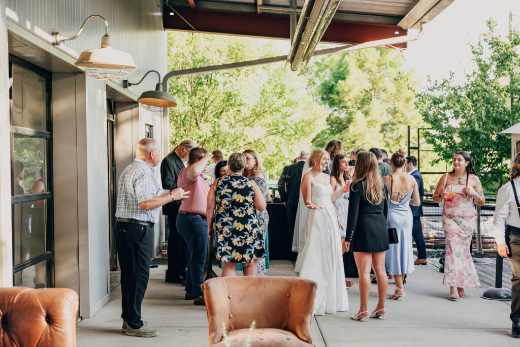 Cocktail hour during a summer wedding in Nashville