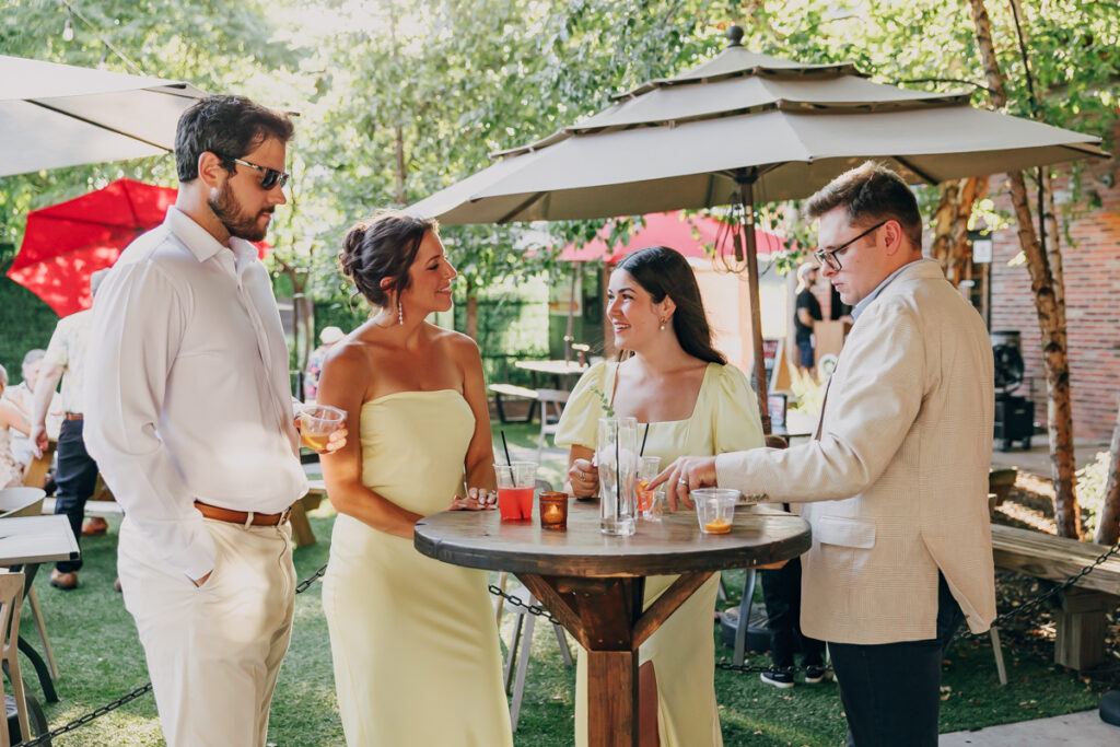 Outdoor cocktail hour at The Reserve at Fat Bottom Brewery
