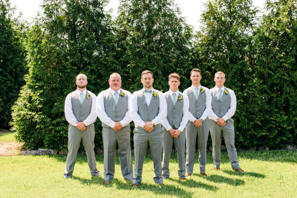 Groom with his groomsmen at Allenbrooke Farms
