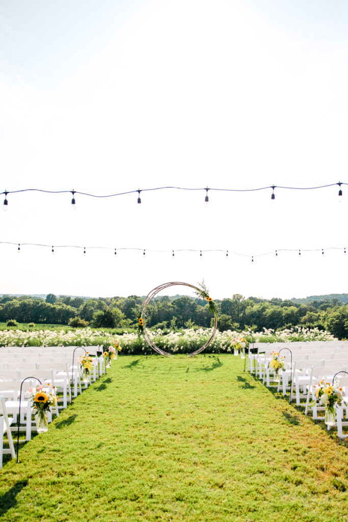 Outdoor ceremony setup for an Allenbrooke Farms wedding