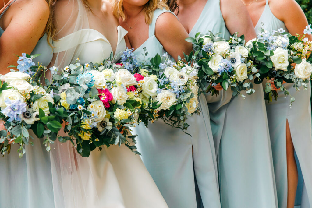 Close-up of bouquets at Homestead Manor wedding