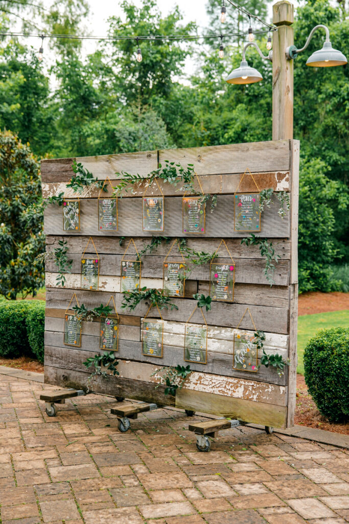 Wedding reception details at Homestead Manor