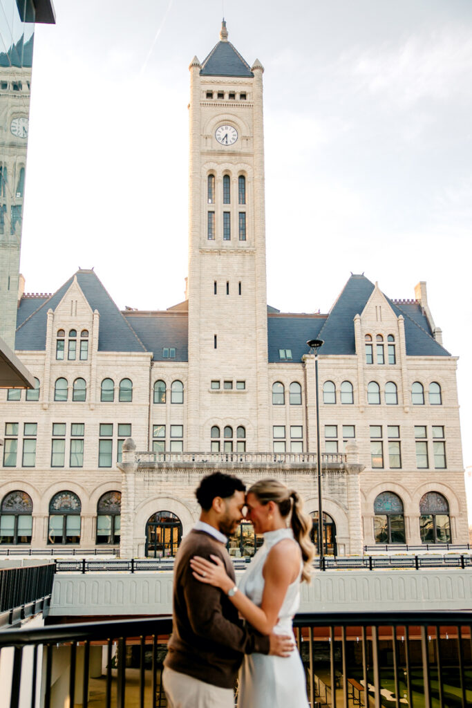 Union Station engagement session in Downtown Nashville