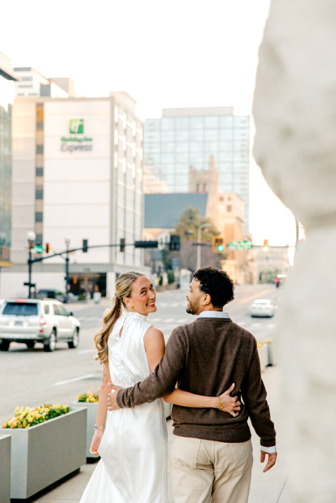 Sunrise engagement session at Union Station in Nashville